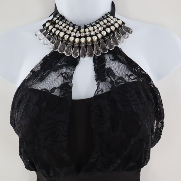 Symphony Embellished Dress Womens S Black Pin Up Witchy Goth Whimsigoth Coquette - Picture 7 of 9